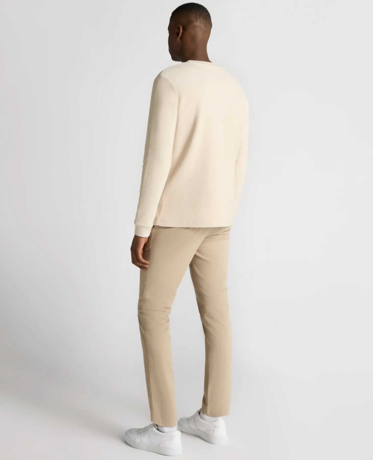 Tapered Fit Cotton Micro Waffle Sweatshirt