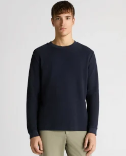 Tapered Fit Cotton Micro Waffle Sweatshirt