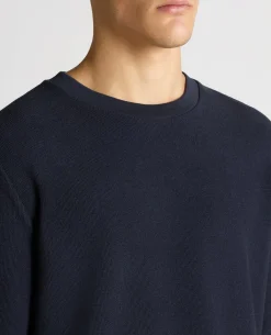 Tapered Fit Cotton Micro Waffle Sweatshirt