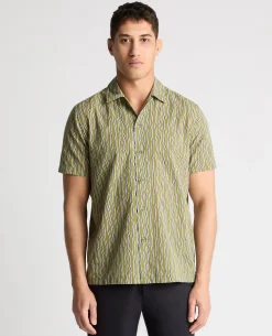 Tapered Fit Cotton Print Shirt