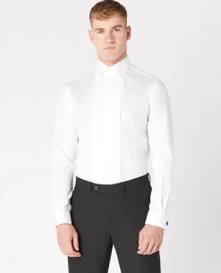 Tapered Fit Cotton-Blend Dress Shirt