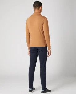 Tapered Fit Cotton-blend long seeve polo shirt