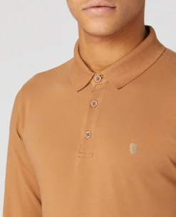 Tapered Fit Cotton-blend long seeve polo shirt