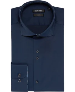 Tapered Fit Cotton-Blend Stretch Shirt