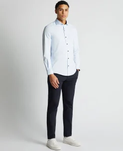 Tapered Fit Cotton-Blend Stretch Shirt