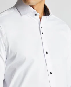 Tapered Fit Cotton-Blend Stretch Shirt