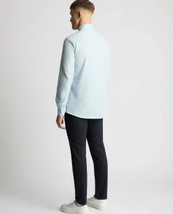 Tapered Fit Cotton-Linen Blend Shirt