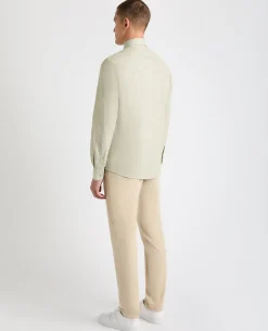 Tapered Fit Cotton-Linen Blend Shirt