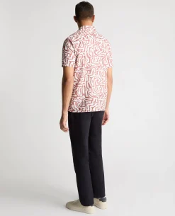 Tapered Fit Cotton-Linen Print Shirt