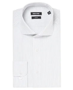 Tapered Fit Cotton-Linen Stripe Shirt