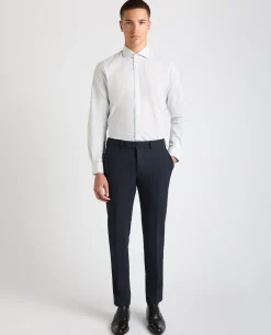 Tapered Fit Cotton-Linen Stripe Shirt