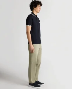 Tapered Fit Cotton-Stretch Polo Shirt