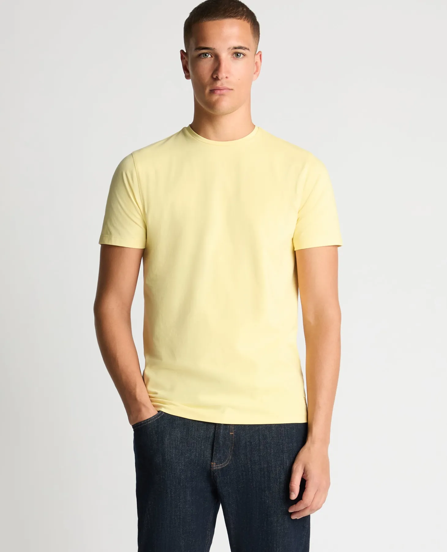 Tapered Fit Cotton-Stretch T-Shirt