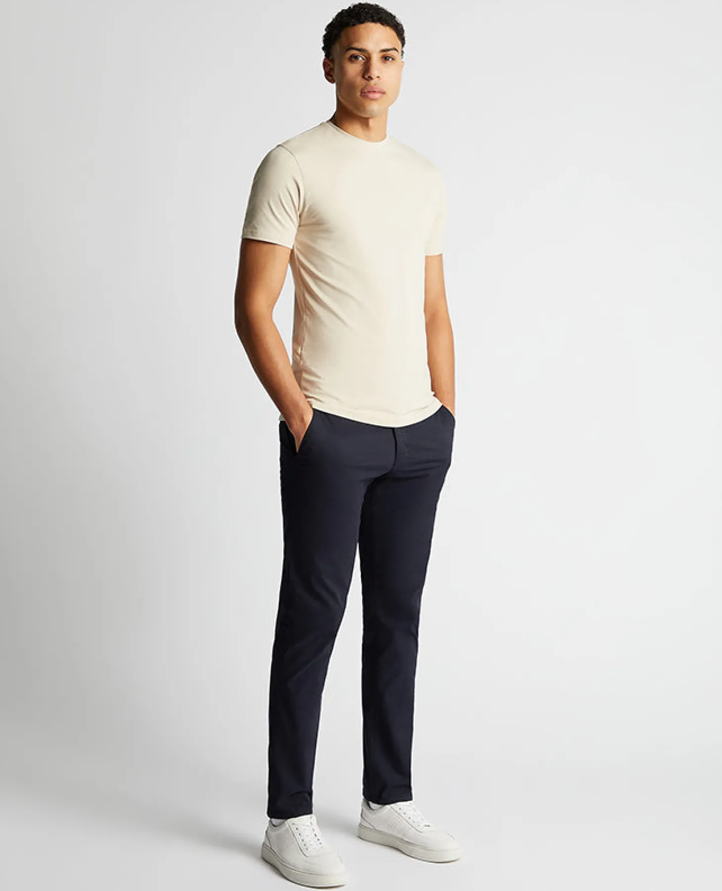 Tapered Fit Cotton-Stretch T-Shirt