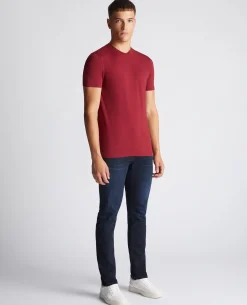 Tapered Fit Cotton-Stretch T-Shirt