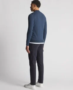 Tapered Fit Half Zip Cotton Sweater