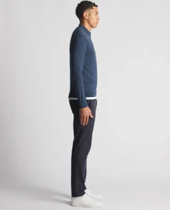 Tapered Fit Half Zip Cotton Sweater
