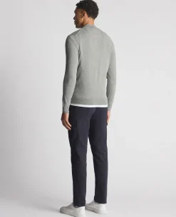 Tapered Fit Half Zip Cotton Sweater