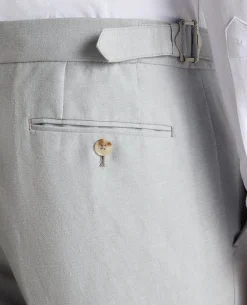 Tapered Fit Linen-Blend Formal Trousers