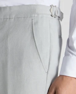 Tapered Fit Linen-Blend Formal Trousers