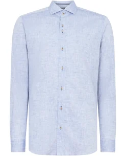 Tapered Fit Linen-Blend Shirt