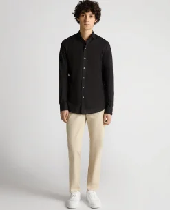 Tapered Fit Linen-Blend Shirt
