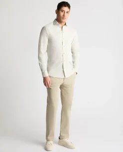 Tapered Fit Linen-Blend Shirt