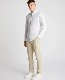 Tapered Fit Linen-Blend Shirt