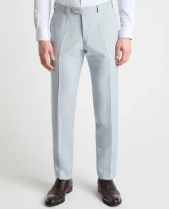 Tapered Fit Linen-Blend Suit Trousers