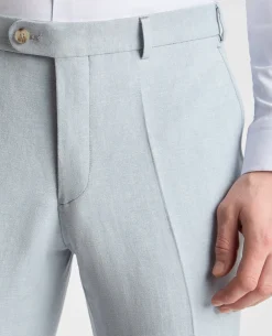 Tapered Fit Linen-Blend Suit Trousers