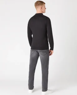 Tapered Fit Merino Wool-Blend Half Zip Sweater