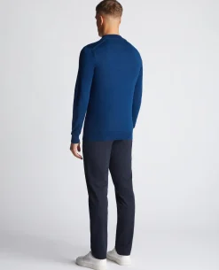 Tapered Fit Merino Wool-Blend Half Zip Sweater