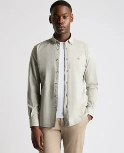 Tapered fit oxford cotton shirt