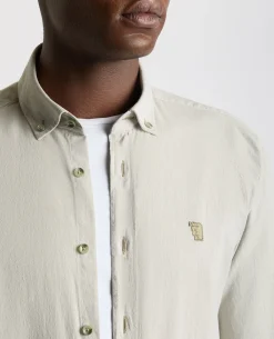 Tapered fit oxford cotton shirt