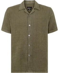 Tapered Fit Short Sleeve Linen Shirt