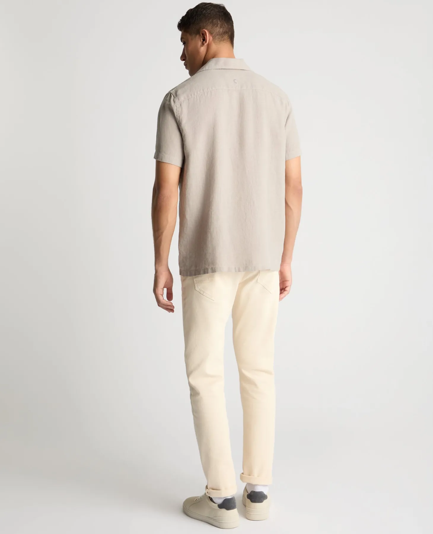 Tapered Fit Short Sleeve Linen Shirt