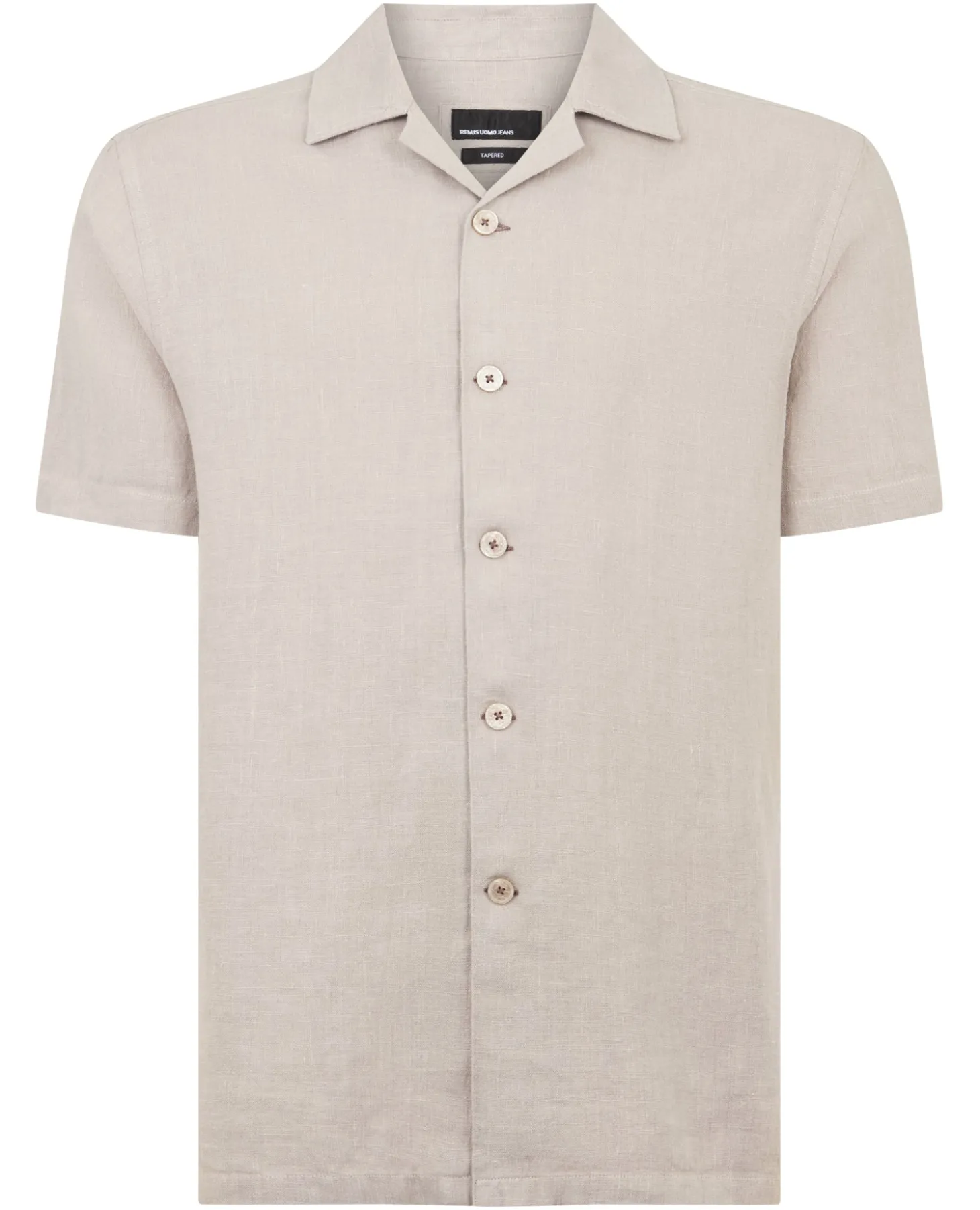Tapered Fit Short Sleeve Linen Shirt