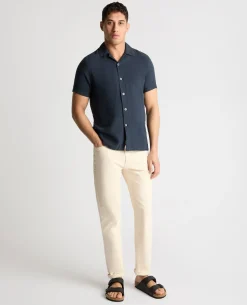 Tapered Fit Short Sleeve Linen Shirt