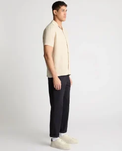 Tapered Fit Short Sleeve Linen Shirt