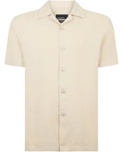 Tapered Fit Short Sleeve Linen Shirt