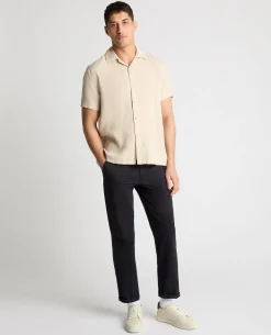 Tapered Fit Short Sleeve Linen Shirt