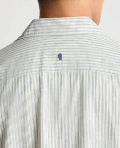 Tapered Fit Stripe Cotton Blend Shirt