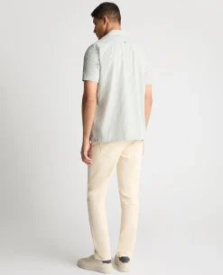 Tapered Fit Stripe Cotton Blend Shirt