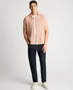 Tapered Fit Two-Tone Textured Shirt