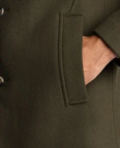 Tapered Fit Wool-Blend Overcoat