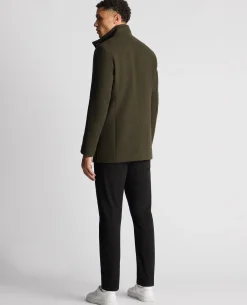 Tapered Fit Wool-Blend Overcoat