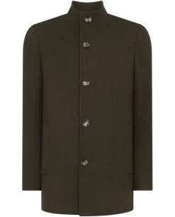 Tapered Fit Wool-Blend Overcoat