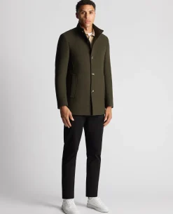 Tapered Fit Wool-Blend Overcoat