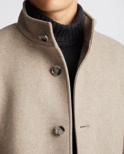 Tapered Fit Wool-Blend Tailored Coat