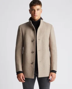Tapered Fit Wool-Blend Tailored Coat